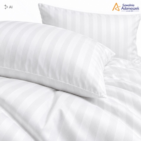 Pościel Hotelowa Adamaszek 2 cm 220x200 + 2x50x70 | 100% Bawełna – zamek ekspresowy | Szwalnia Adamaszek