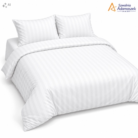 Pościel Hotelowa Adamaszek 2 cm 220x200 + 2x50x70 | 100% Bawełna – zamek ekspresowy | Szwalnia Adamaszek